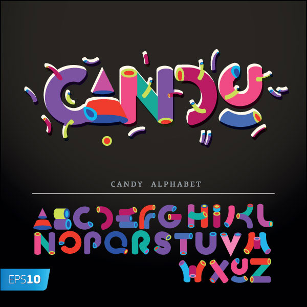 Cute word design vector material -1
