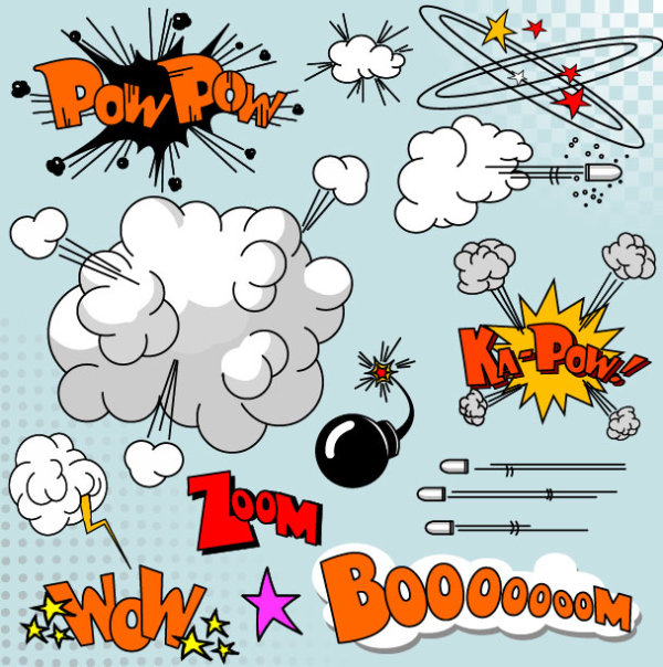 Cartoon explosion pattern 01 - vector material