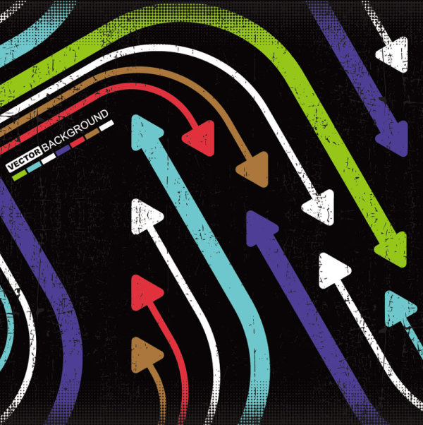 The trend of colored arrows 01 - vector material