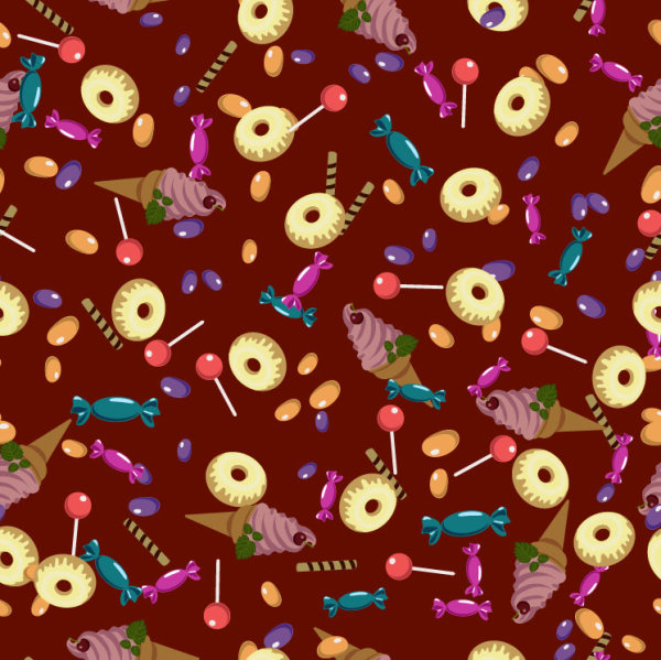 Desserts cartoon background 05 - vector material