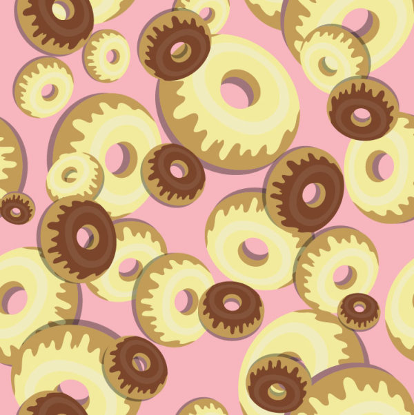 Desserts cartoon background 04 - vector material