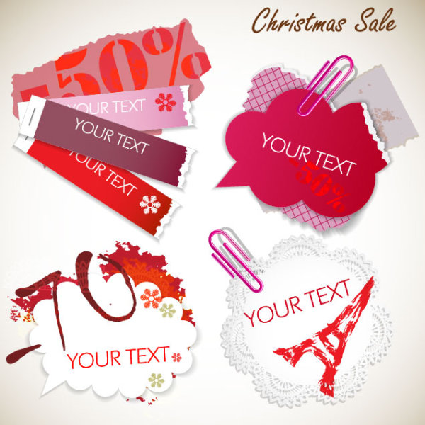 Beautifully label design 05 - vector material