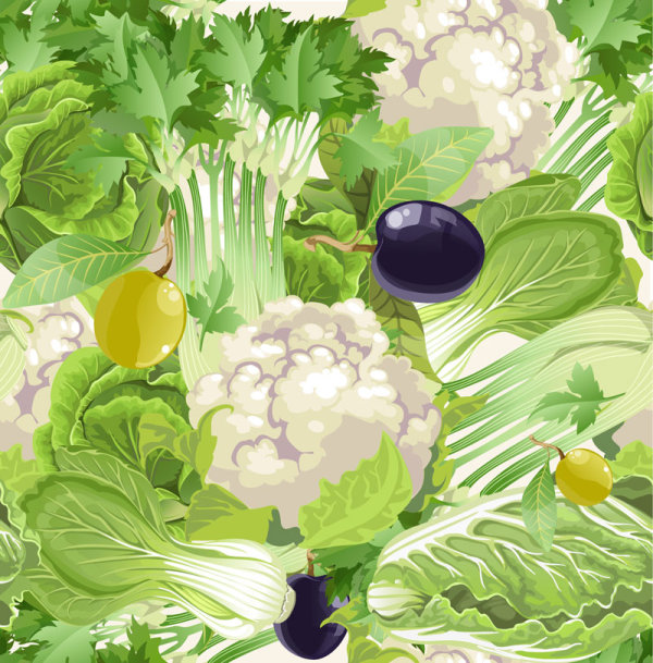 Vegetable background 01 - vector material
