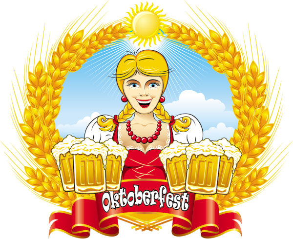 Cartoon Beer Girl 02 - vector material