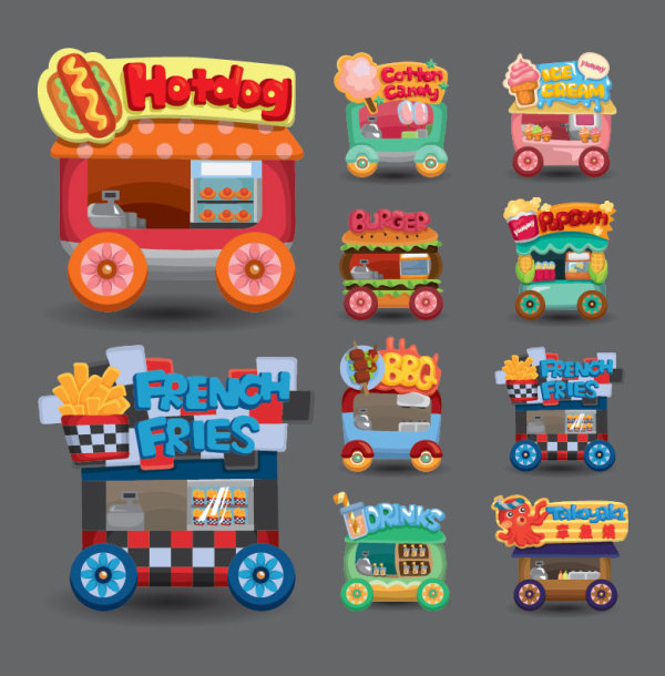 Fast Food cartoon car 01 - vector material