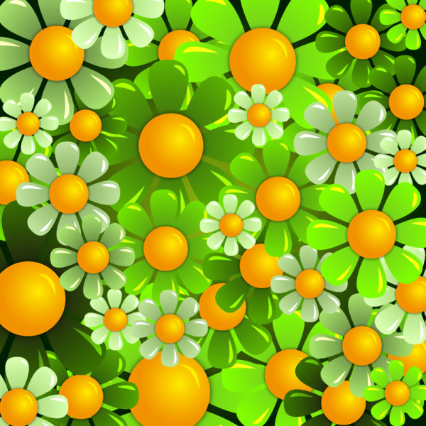 Beautiful flowers background 02 - vector material