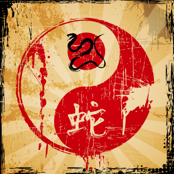 China Wind Snake card 02 - vector material