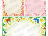 2 lace flowers composed of vector material