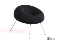 Black suede leg lounge chair 