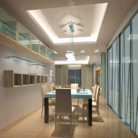 Cool colors simple and elegant restaurant model