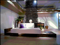 Wood bottom cushion sofa 3D model