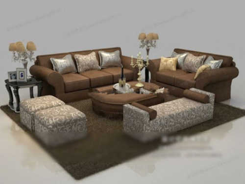 Brown sofa 3d model