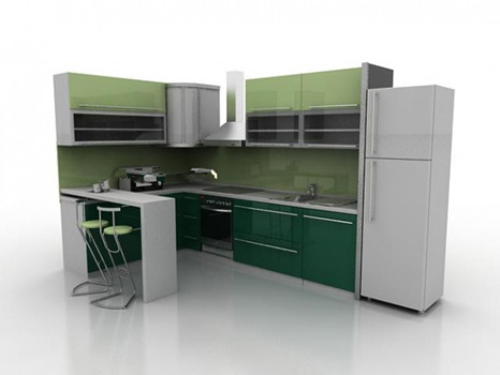 Green cabinets 3d model