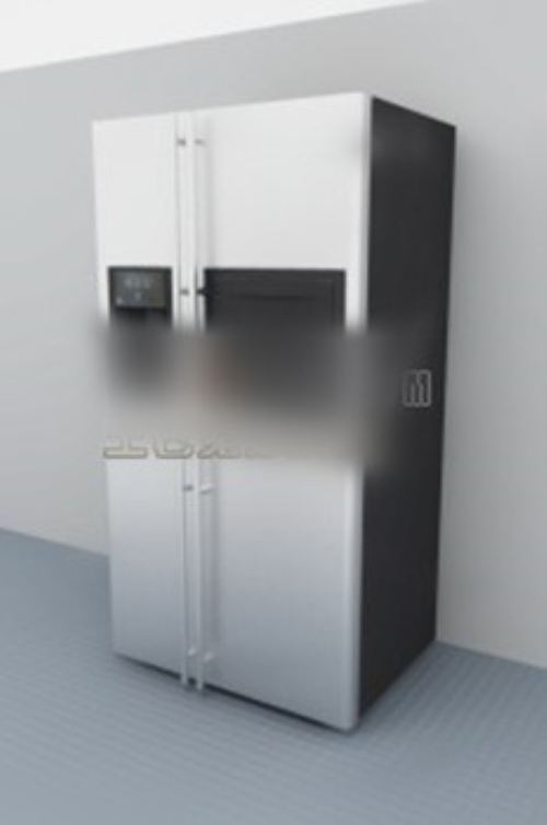 3d model of two-door refrigerator