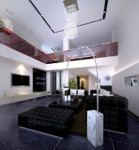 The modern Vietnam layers black and red classic color living room modelThe modern Vietnam layers black and red classic color living room model