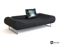 Black suede beauty couch model 