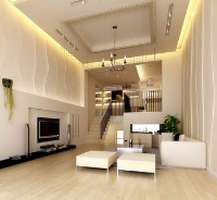 Duplex structure apartment living room scene model