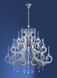 3D model of modern European crystal relief chandeliers