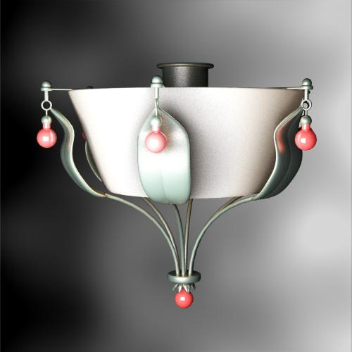 Pastoral style tray porcelain chandelier lamp 3D models
