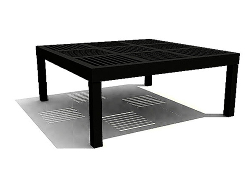 Black Wooden square coffee table 3D model