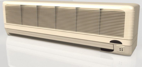 Yellow 3D models hanging rectangular air conditioning