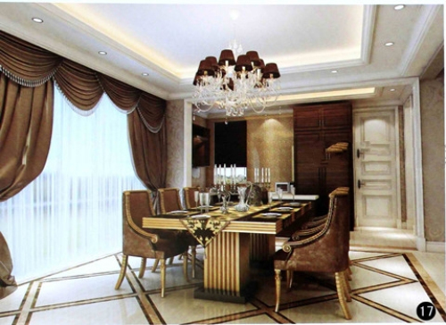 European modern cafe restaurant model solemn tone