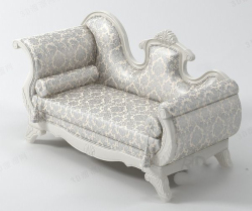 Luxury silver sofa chair 3d model