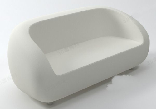 Fashion model all white sofa