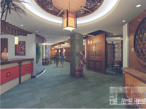 Total station model luxury hotel