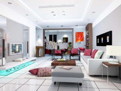 Clean and comfortable living room 3d model