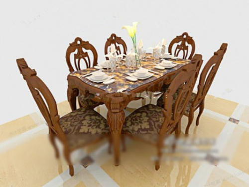 Brown Chair Set 3d models