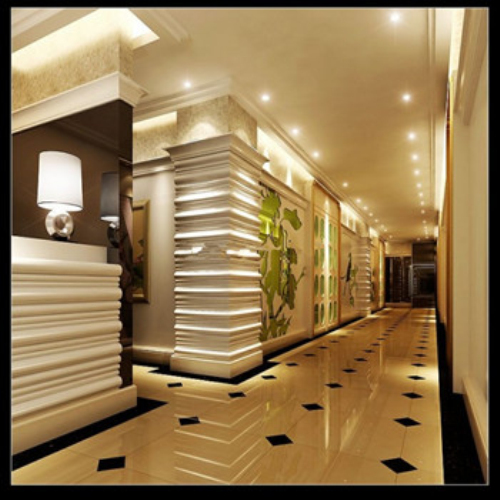 Model modern hotel hallway