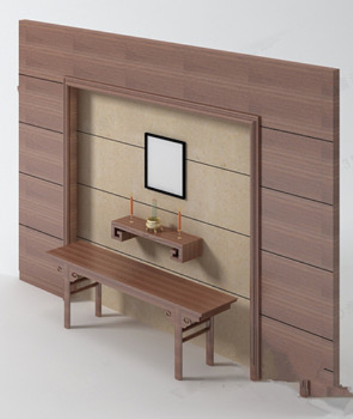 3d model wooden closet