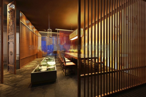 3d model of the classical-style restaurant