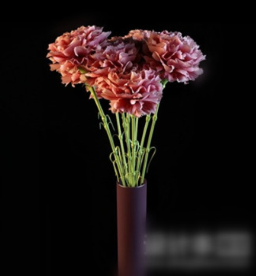 Red flowers jewelry 3d model