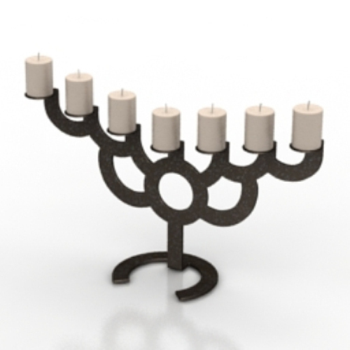 white candle table model