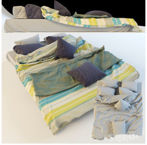 3d model of a small youth bed