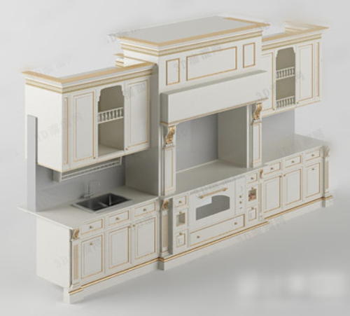 3d model of European-style cabinets