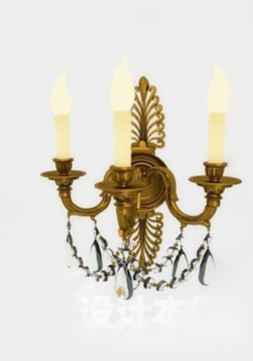 Brilliant golden chandelier 3d model