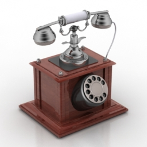 Old wooden phone model