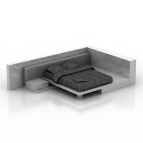 European black-colored bed model