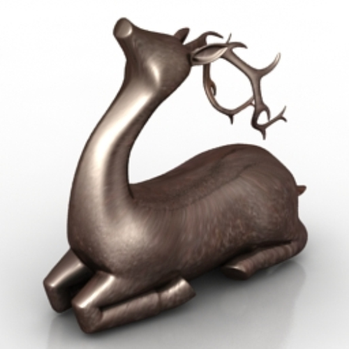 deer sculpture model kneeling
