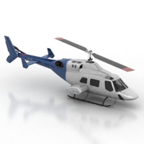 blue civilian helicopter model