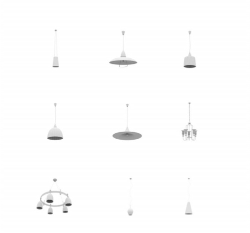 All kinds of chandeliers 3D model
