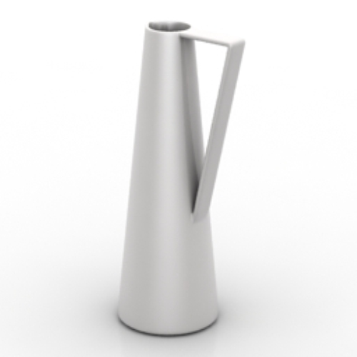 High silver teapot model