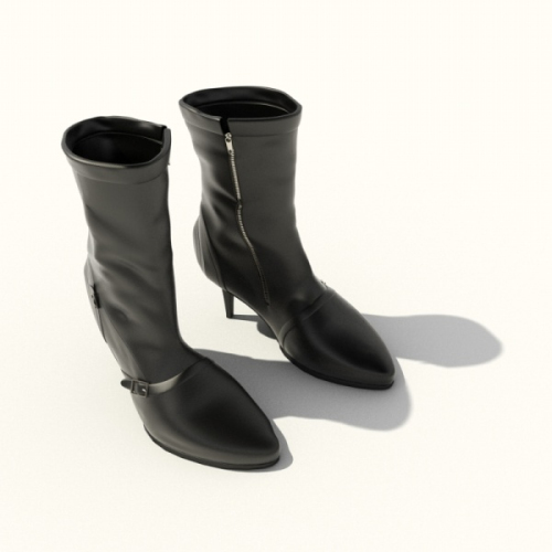High-heeled boots in 3D