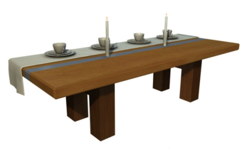 3d model of a simple wooden table