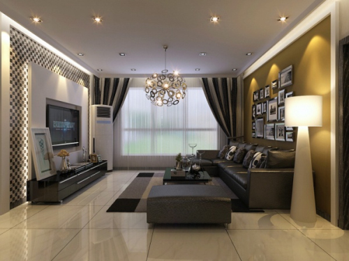 American living room decoration 3D model