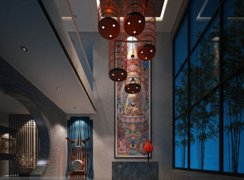 Tibetan characteristics porch 3D model