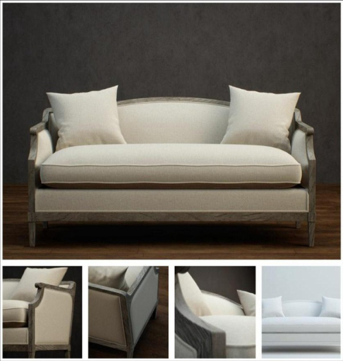 Beige comfortable sofa 3D model